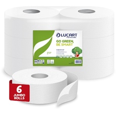 Lucart Professional, Jumbo Öko-Toilettenpapierrollen, 2-lagig, Handwaschcreme Reinigungsformel, feuchtigkeitsspendend und geschmeidig machend - Blumenduft - 5L, 6 stück (1er Pack)