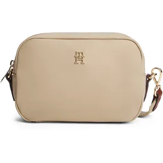 Tommy Hilfiger Mini Bag »POPETTE CAMERA BAG«, Damen Umhängetasche, Schultertasche mit TH-Schmuckelement, beige