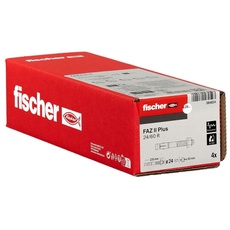 fischer Bolzenanker FAZ II Plus 24/60 R, Schwerlastanker aus Edelstahl mit hoher Tragfähigkeit, Ankerbolzen für Befestigungen schwerer Lasten und Stahlkonstruktionen, Seismik- & ETA-Zulassung