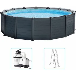 INTEX Aufstellpool-Set Graphite Gray Panel 478x124 cm - Blau