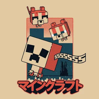 Pyramid International Minecraft Leinwandbild, Motiv: Creeper und Katzen, 76 x 76 cm, lustiges und skurriles Kunstwerk mit Creeper und Katzen, ideal für jedes Zimmer eines Minecraft-Fans