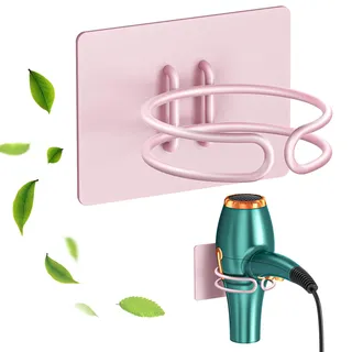 LOXSUN Föhn Halterung, Fönhalter Ohne Bohren, Edelstahl Föhnhalter Wand, Halterung für Fön Aufbewahrung Haartrocknerhalter, Fönhalterung Selbstklebend Föhnhalterungen für Bad (Roségold)