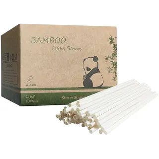 Kurze Cocktail Trinkhalme aus Bambusfaser, 1000 Stück Bambus Rührer Swizzle Sticks Einweg Strohhalme, 3mm*127mm, 100% Biologisch Abbaubare & Kompostierbare