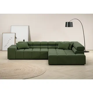 INOSIGN Ecksofa »Ancona incl. Kopfteilverstellung, Zierkissen Breite 319cm, L-Form«, wahlweise motorische Sitztiefenverstellung, auch in Cord + Easy Care