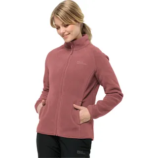 Fleecejacke JACK WOLFSKIN "MOONRISE FZ W", Damen, Gr. XXL (48), rot (rot ochre), Fleece, Obermaterial: 100% Polyester, regular fit hüftbedeckend, mit Gummizug, Jacken Fleecejacke, Atmungsaktiv, leicht, Übergangsjacke