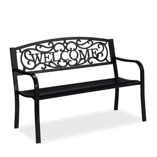 Relaxdays Gartenbank 128 x 87 x 127 cm Schwarz