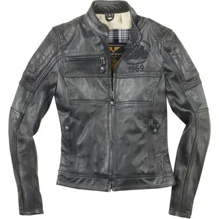 Black-Cafe London Shona II Damen Motorrad Lederjacke, S - Schwarz
