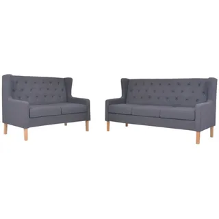 vidaXL 2 tlg. Sofa Set Stoff Grau - Sofagarnitur - Sofagarnituren - Sofa Modern - Couch Modern - Grau