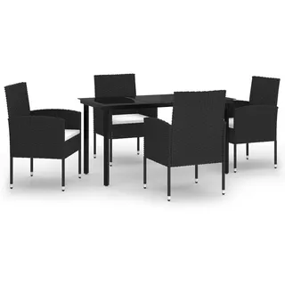 vidaXL Garten-Essgruppe 5-tlg. Schwarz