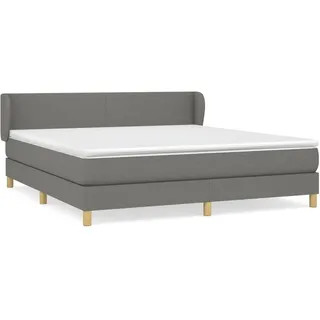 vidaXL Boxspringbett mit Matratze Dunkelgrau 180x200 cm Stoff