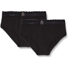 Triumph Damen Feel of Modal Midi 2P Underwear, SCHWARZ, XS