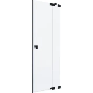 Schöner Wohnen Dusch-Nischentür mit Festteil Schwarzmatt 90 x 200 cm Anschlag R