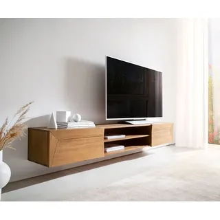 DeLife Lowboard Kayu 200 cm Akazie Natur 2 Türen schwebend