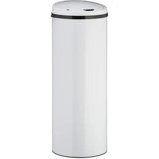 Relaxdays Sensor Mülleimer 50 l Weiß