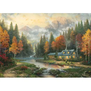 Schmidt Spiele 58784 Herbstabend am See, Thomas Kinkade, 1000 Teile Puzzle