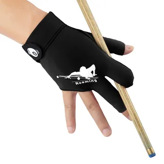 Roaming Atmungsaktiver, schnell trocknender Sporthandschuh für Carom-Billardspieler für Billardqueue - passt für die rechte Hand (Schwarz-Rechts, L/XL)
