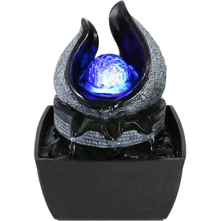 Dyna-Living Tischbrunnen mit Rollender Kugel, Tischplatte Wasserbrunnen mit Rolling Ball Wasserfall Brunnen, für Indoor-Wasserbrunnen für Home Office Decor, 13 x 12 x 18,5 cm Stil 1