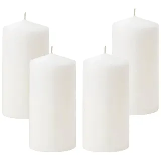 Cadzyre Weiße zylindrische Kerze, 6cm x 15cm, 4 Stück, geeignet für Hochzeiten, Feste, Gebete, Kirchen