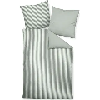 Janine Design Edelflanell Bettwäsche-Garnitur Chinchilla S 78060 Farbe salbeigrün-46 Größe 135x200 + 80x80cm - Grün
