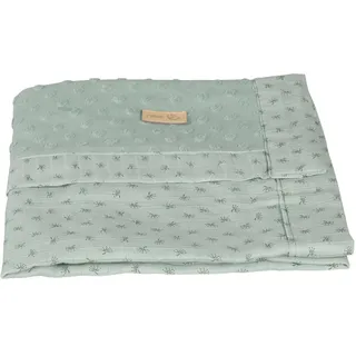 roba Babydecke Lil Planet 80 x 80 cm - für Mädchen & Jungen - Bio Baumwolle - Terry Dots Punkte Motiv - GOTS zertifiziert - Frosty Green