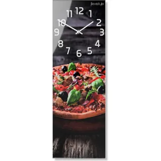 Rechteckige Wanduhr PIZZA ITALIANA - Schwarz