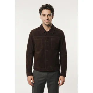 Mauritius Hemdjacke "MMYukkon" aus Leder, Regular Fit, schwarz chocolate