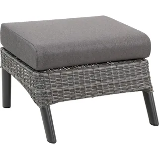 Lounge Hocker - 59x58x31 cm - Aluminium - Korbgeflecht - Olefin