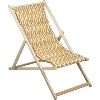 Gepolsterte Liege, JARDIN PRIVE ELECTRO Cumin, Massives BuchenholzNatur, 3 Positionen, Wasserabweisend - Bunt