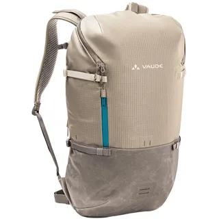 VAUDE Cityrucksack CityGo II 30 Liter Beige, wasserdichter Rucksack Damen & Herren, leichter Daypack für Städtetrips mit Laptop-Fach, Rolltop Rucksack ideal für den urbanen Alltag