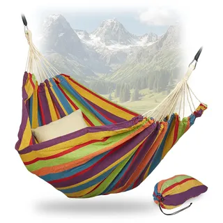 Relaxdays Hängematte 150 x 190 cm Mehrfarbig