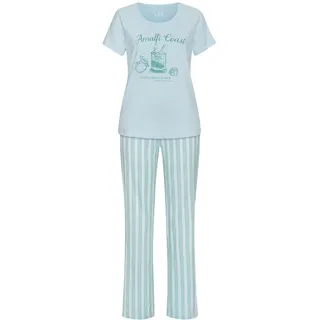 VIVANCE DREAMS Damen Pyjama blau-weiß-gestreift Gr.32/34