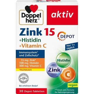 Doppelherz Aktiv Zink 15 + Histidin + Vitamin C Depot Tabletten 30 St.