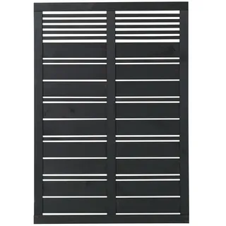 Plus Sichtschutzzaun 120 x 170 cm Schwarz/Holz