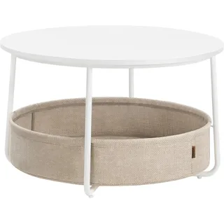 Vasagle Couchtisch mit Stauraum 75 cm x 75 cm x 45 cm Weiß-Braun