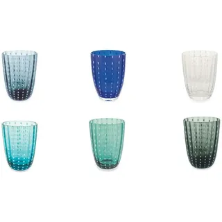 Villa D'Este Home Tivoli Kalahari Set 6 Gläser kalte Farben