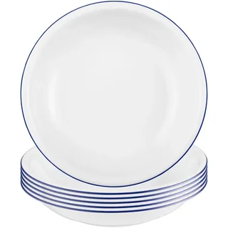 SELTMANN WEIDEN Suppenteller Compact Blaurand ø 20,2 cm 6er Set blau/weiß