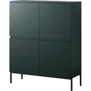 Selsey Highboard 100 x 4 x 35 cm dunkelgrün / schwarz