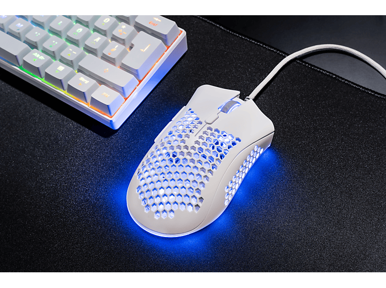 Bild von Honeycomb RGB Gaming Maus, Weiß