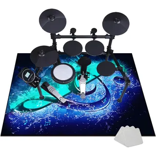 Schlagzeugteppich Elektrisches Schlagzeug Teppich Drum Teppich Professionelles rechteckiges Schallschutz Trommelmatte Music Carpet Innen und Außen Trommelteppich für Studio Wohnung 180 x 140 cm
