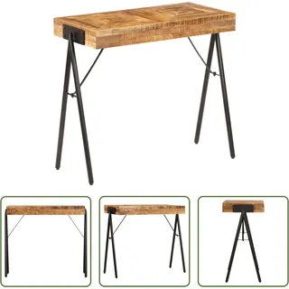 The Living Store Konsolentisch Mangoholz Massiv 80 x 40 x 75 cm - Braun