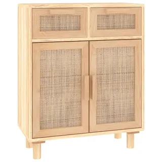 vidaXL Sideboard Braun 60x30x75 cm Massivholz Kiefer und Natur-Rattan