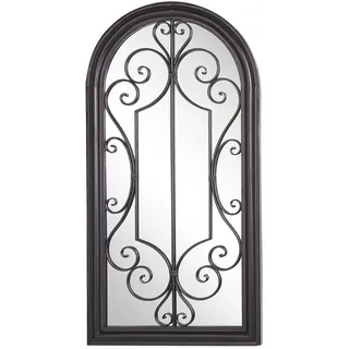 Beliani Wandspiegel schwarz Fensteroptik 50/98 cm Campel , Metall , 49x97x5 cm , Spiegel, Wandspiegel