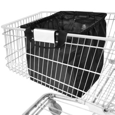 achilles Einkaufswagentasche faltbar mit Kühleinsatz, Kühltasche, Einkaufstasche für alle gängigen Einkaufswagen, Tasche für den Einkaufswagen, Einhängetasche, Schwarz, 54x35x39 cm