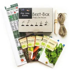 Bio Beet Box - Für Asia Köche - Saatgut Set inklusive Pflanzkalender und Zubehör - Geschenkidee für Hobbygärtner