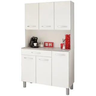 Parisot Küchenbuffet Skoon 101 x 185 x 40 cm Weiß Grau