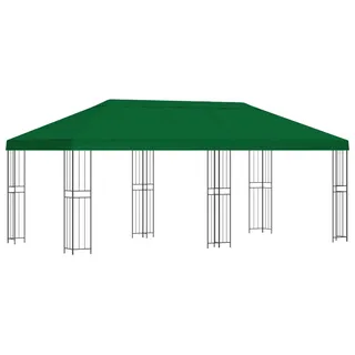 vidaXL Pavillon mit Seitenwänden 6 x 3 m Grün Polyester und Stahl 190 - Grün