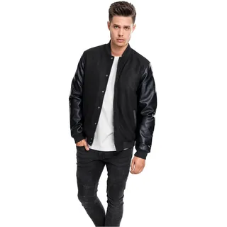 URBAN CLASSICS Oldschool College Jacke Black / Black M