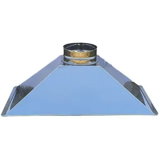 Edelstahl-Grillhaube B 125 x T 63 x H 40 cm Rauchabzug Ø 25 - Grau