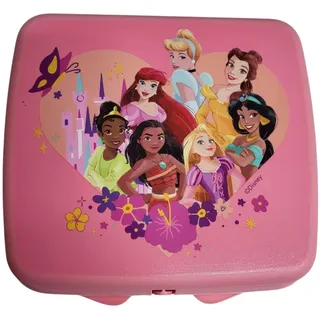 Tupperware Sandwich-Box Aufbewahrungsbox Brotdose quadratisch mit Scharnier und Verriegelung (rosa Prinzessin)