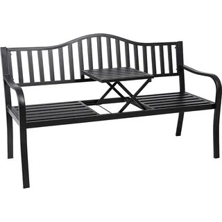 Kondela Garten Bank mit Tisch Dagna - Schwarz - Schwarz